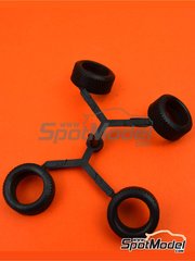 Italeri: Spare part 1/24 scale - Fiat 131 Abarth: Tyres - rubber parts - for Decalcas references DCL-PAR006, DCL-PAR007 and DCL-PAR008, or Italeri references 3662, ITA3662 and 3662S - 4 units