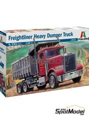 Italeri: Truck scale model kit 1/24 scale - Freightliner Heavy Dumper Truck - plastic parts, rubber parts, water slide decals and assembly instructions