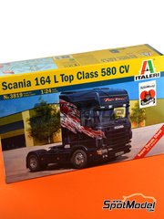 Italeri: Truck scale model kit 1/24 scale - Scania 164L Topclass 580 CV - plastic parts, rubber parts, water slide decals and assembly instructions image