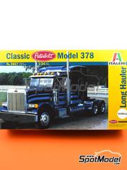 Italeri: Truck scale model kit 1/24 scale - Peterbilt 378 Long Hauler - plastic parts, rubber parts, water slide decals, assembly instructions and painting instructions