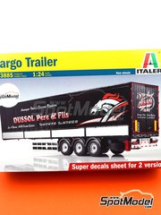 Italeri: Trailer scale model kit 1/24 scale - Cargo trailer - plastic parts, rubber parts, water slide decals, assembly instructions and painting instructions
