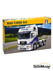 Italeri: Truck scale model kit 1/24 scale - MAN F2000 6x4 - plastic parts, rubber parts, water slide decals and assembly instructions image