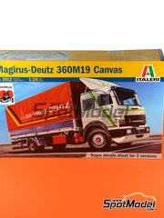 Italeri: Truck scale model kit 1/24 scale - Magirus-Deutz 360M19 Turbo - plastic parts, rubber parts, water slide decals and assembly instructions image