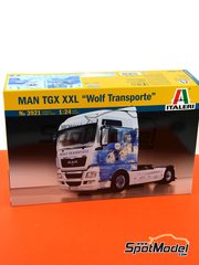 Italeri: Tractor head scale model kit 1/24 scale - Man TGX XXL - plastic parts, rubber parts, water slide decals and assembly instructions image