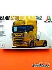 Italeri: Tractor head scale model kit 1/24 scale - Scania S730 Highline 4x2 - photo-etched parts, plastic parts, rubber parts, water slide decals, other materials, assembly instructions and painting instructions image