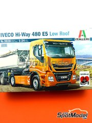 Italeri: Tractor head scale model kit 1/24 scale - Iveco Stralis 480 Hi-Way Euro 5 Low roof - plastic parts, rubber parts, water slide decals, other materials, assembly instructions and painting instructions image