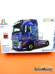Italeri: Tractor head scale model kit 1/24 scale - Volvo FH4 Globetrotter - photo-etched parts, plastic parts, rubber parts, water slide decals, other materials, assembly instructions and painting instructions image