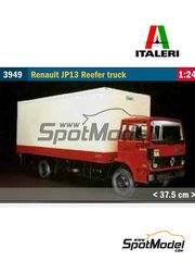 Italeri: Rigid truck scale model kit 1/24 scale - Renault JP13 Reefer truck - plastic parts, rubber parts, water slide decals, assembly instructions and painting instructions image