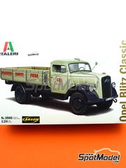 Italeri: Truck scale model kit 1/24 scale - Opel Blitz Classic - plastic parts, rubber parts, water slide decals, assembly instructions and painting instructions