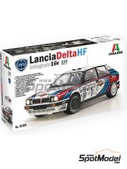 Italeri: Car scale model kit 1/12 scale - Lancia Delta HF Integrale 16V Martini International Racing Team #1, 7 - Tiziano Siviero (IT) + Massimo 'Miki' Biasion (IT), Didier Auriol (FR) + Bernard Occelli (FR) - Monte Carlo Rally - Rallye Automobile de Monte-Carlo 1990 - metal parts, photo-etched parts, plastic parts, rubber parts, seatbelt fabric, water slide decals, other materials, assembly instructions and painting instructions