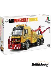 Italeri: Truck scale model kit 1/24 scale - Mercedes-Benz Wrecker Truck - plastic parts, rubber parts, water slide decals, assembly instructions and painting instructions