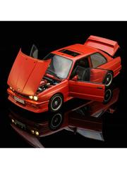 Ixo Collections: Car scale model kit 1/8 scale - BMW M3 E30 - metal parts, plastic parts, rubber parts, other materials and assembly instructions