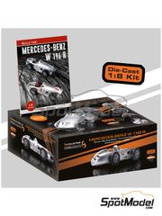 Ixo Collections: Car scale model kit 1/8 scale - Mercedes W196R #12 - Stirling Moss (GB) - Formula 1 World Championship 1955 - metal parts, plastic parts, rubber parts, other materials and assembly instructions image