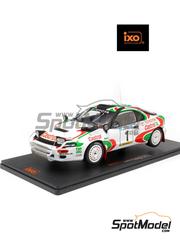 Ixo Models: Diecast model car 1/18 scale - Toyota Celica Turbo 4WD (ST185) Toyota Team Europe TTE Team sponsored by Castrol #1 - Juha Kankkunen (FI) + Juha Piironen (FI) - Safari Rally 1993 - metal parts, plastic parts and rubber parts image