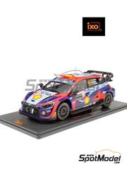 Ixo Models: Diecast model car 1/18 scale - Hyundai i20 N Rally1 Hyundai Mobis WRT Team sponsored by Shell #6 - Daniel 'Dani' Sordo (ES) + Cndido Carrera (ES) - Monte Carlo Rally - Rallye Automobile de Monte-Carlo 2023 - metal parts, plastic parts and rubber parts