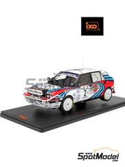 Ixo Models: Diecast model car 1/18 scale - Lancia Delta Integrale 16V sponsored by Martini #2 - Massimo 'Miki' Biasion (IT) + Tiziano Siviero (IT) - Safari Rally 1990 - metal parts, plastic parts and rubber parts image