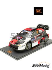 Ixo Models: Diecast model car 1/18 scale - Toyota Yaris GR Hybrid Rally1 Toyota Gazoo Racing WRT Team sponsored by Denso #97 - Jari-Matti Latvala (FI) + Juho Hnninen (FI) - Secto Rally Finland 2023 - metal parts, plastic parts and rubber parts
