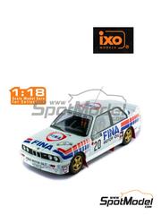 Ixo Models: Diecast model car 1/18 scale - BMW M3 (E30) Group A Prodrive Team sponsored by Fina #20 - Marc Duez (BE) + Alain Lopes (BE) - 1000 Lakes Finland Rally 1989 - metal parts, plastic parts and rubber parts