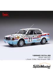 Ixo Models: Diecast model car 1/18 scale - Skoda 130 LR sponsored by Staedtler #21 - Ladislav Krecek (CZ) + Borivoj Motl (CZ) - Acropolis Rally 1986 - metal parts, plastic parts and rubber parts
