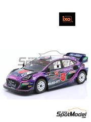 Ixo Models: Diecast model car 1/18 scale - Ford Puma Rally1 M-Sport Ford World Rally Team sponsored by AEC, Rockdoor #7 - Pierre-Louis Loubet (FR) + Vincent Landais (FR) - Acropolis Rally 2022 - metal parts, plastic parts and rubber parts