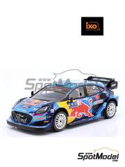 Ixo Models: Diecast model car 1/18 scale - Ford Puma Rally1 M-Sport Ford World Rally Team sponsored by RB #8 - Ott Tnak (EE) + Martin Jrveoja (EE) - Central European Rally 2023 - metal parts, plastic parts and rubber parts