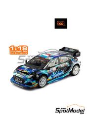 Ixo Models: Diecast model car 1/18 scale - Ford Puma Rally1 M-Sport Ford World Rally Team sponsored by Fleetback #13 - Grgoire Munster (LU) + Louis Louka (BE) - Central European Rally 2023 - metal parts, plastic parts and rubber parts