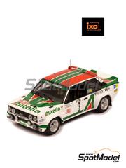 Ixo Models: Diecast model car 1/43 scale - Fiat 131 Abarth sponsored by Alitalia #3 - Markku Al�n (FI) + Ilkka Kivim�ki (FI) - Monte Carlo Rally - Rallye Automobile de Monte-Carlo 1979 - metal parts, plastic parts and rubber parts