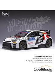 Ixo Models: Diecast model car 1/18 scale - Toyota GR Yaris Rally2 Toyota Gazoo Racing WRT Team sponsored by Denso, Tamadic #44 - Hikaru Kogure (JP) + Topi Luhtinen (FI) - Secto Rally Finland 2024 - metal parts, plastic parts and rubber parts image