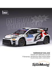 Ixo Models: Diecast model car 1/18 scale - Toyota GR Yaris Rally2 Toyota Gazoo Racing WRT Team sponsored by Denso, Tamadic #37 - Yuki Yamamoto (JP) + Marko Salminen (FI) - Secto Rally Finland 2024 - metal parts, plastic parts and rubber parts image