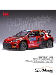 Ixo Models: Diecast model car 1/18 scale - Toyota GR Yaris Rally2 Toyota Gazoo Racing WRT Team sponsored by CCi, Fit-Easy #39 - Jari-Matti Latvala (FI) + Juho Hänninen (FI) - Secto Rally Finland 2024 - metal parts, plastic parts and rubber parts image