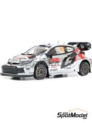 Ixo Models: Diecast model car 1/18 scale - Toyota GR Yaris Rally1 Hybrid Toyota Gazoo Racing WRC Team sponsored by CCi, Fit-Easy #69 - Kalle Rovanper� (FI) + Jonne Halttunen (FI) - Vodafone Portugal Rally  2025 - metal parts, plastic parts and rubber parts