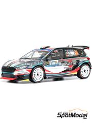 Ixo Models: Diecast model car 1/18 scale - Skoda Fabia RS Rally2 sponsored by Martini 0.0 #56 - Miguel Granados (MX) + Marc Mart� (ES) - Islas Canarias Rally - Rally of Spain 2025 - metal parts, plastic parts and rubber parts