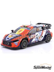 Ixo Models: Diecast model car 1/18 scale - Hyundai i20 N Rally1 Hyundai Mobis WRT Team sponsored by Shell #11 - Thierry Neuville (BE) + Martijn Wydaeghe (BE) - Japan Rally 2024 - metal parts, plastic parts and rubber parts