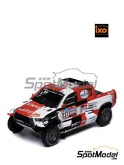 Ixo Models: Diecast model car 1/43 scale - Toyota GR DKR Hilux T1 Toyota Gazoo Racing Team sponsored by Eurol, Kinto #217 - Henk Lategan (ZA) + Brett Cummings (ZA) - Dakar Rally 2023 - metal parts, plastic parts and rubber parts