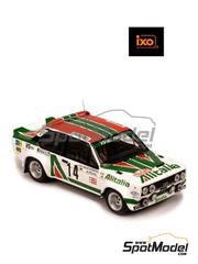 Ixo Models: Diecast model car 1/43 scale - Fiat 131 Abarth sponsored by Alitalia #14 - Walter R�hrl (DE) + Christian Geistd�rfer (DE) - Monte Carlo Rally - Rallye Automobile de Monte-Carlo 1979 - metal parts, plastic parts and rubber parts