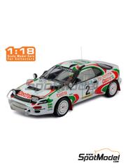 Ixo Models: Diecast model car 1/18 scale - Toyota Celica Turbo 4WD (ST185) Toyota Team Europe TTE Team sponsored by Castrol #2 - Markku Al&eacute;n (FI) + Ilkka Kivim&auml;ki (FI) - Safari Rally 1993 - metal parts, plastic parts and rubber parts image