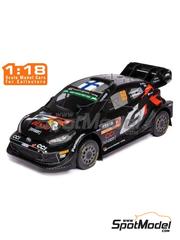 Ixo Models: Diecast model car 1/18 scale - Toyota Yaris GR Hybrid Rally1 Toyota Gazoo Racing WRT Team sponsored by Denso, CCi #69 - Kalle Rovanper� (FI) + Jonne Halttunen (FI) - Safary Rally Kenya 2024 - metal parts, plastic parts and rubber parts