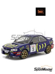 Ixo Models: Diecast model car 1/18 scale - Subaru Impreza Group A 555 #5 - Carlos Sainz (ES) + Luis Moya (ES) - Tour de Corse Rallye de France 1995 - metal parts, plastic parts and rubber parts image