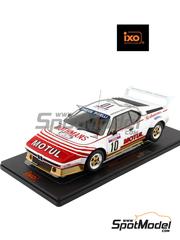 Ixo Models: Diecast model car 1/18 scale - BMW M1 Group 4 BMW France Team sponsored by Rothmans, Motul #10 - Bernard Darniche (FR) + Alain Mah&eacute; (FR) - Tour de Corse Rallye de France 1982 - metal parts, plastic parts and rubber parts image