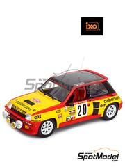 Ixo Models: Diecast model car 1/18 scale - Renault 5 Turbo Group B sponsored by Calberson #20 - Bruno Saby (FR) + Daniel Le Saux (FR) - Monte Carlo Rally - Rallye Automobile de Monte-Carlo 1981 - metal parts, plastic parts and rubber parts