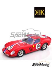 KK Scale: Diecast model car 1/18 scale - Ferrari 250 GTO #19 - Jean Guichet (FR) + Pierre Noblet (BE) - 24 Hours Le Mans 1962 - photo-etched parts, plastic parts and rubber parts