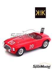 KK Scale: Diecast model car 1/18 scale - Ferrari 166 MM #20 - Luigi Chinetti (IT) + Jean Lucas (FR) - 24 Hours SPA Francorchamps 1949 - photo-etched parts, plastic parts and rubber parts
