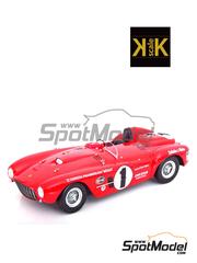 KK Scale: Diecast model car 1/18 scale - Ferrari 375 Plus John Edgar Team sponsored by Champion #1 - Jack McAfee (US) + Ford Robinson (US) - Carrera Panamericana 1954 - photo-etched parts, plastic parts and rubber parts
