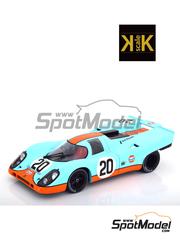 KK Scale: Diecast model car 1/18 scale - Porsche 917K John Wyer Automotive Engineering Team sponsored by Gulf #20 - Joseph 'Jo' Siffert (CH) + Brian Redman (GB) - 24 Hours Le Mans 1970 - photo-etched parts, plastic parts and rubber parts