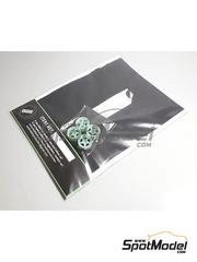 KMP Kool Models Production: Rims 1/24 scale - Audi Sport Quattro S1 E2 - 3D printed parts, water slide decals and tobacco sponsor decals - for Beemax Model Kits references B24017, 103982 and BX24035 - 4 units