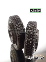 KMP Kool Models Production: Set de llantas y neumticos escala 1/24 - Lancia Delta S4 - llantas y neumticos de nieve - piezas impresas en 3D - para las referencias de Beemax Model Kits B24020, 09885 y 098851, o la referencia de Nunu PN24005 - 4 unidades