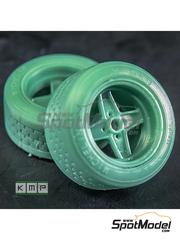 KMP Kool Models Production: Rims and tyres set 1/24 scale - Campagnolo "Stellone" 13 inches - Fiat 124 Abarth - 3D printed parts and vacuum formed parts - 4 units