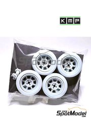 KMP Kool Models Production: Rims and tyres set 1/24 scale - Fiat 131 Abarth - 3D printed parts - for Italeri references 3621, ITA3621, 3621S, 3621.OUTLET, 3662, ITA3662, 3662S, 3662.OUTLET, 3667, ITA3667, 3667S and 3690, or Revell reference REV07311 - 4 units