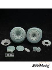 KMP Kool Models Production: Rims and tyres set 1/24 scale - MG Metro Tarmac Dymags with ventilators - 3D printed parts - for Belkits references BEL015, BEL-015, BEL016 and BEL-016 - 4 units