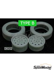 KMP Kool Models Production: Gravel conversion set 1/24 scale - Lancia 037 Rally - 16-inch gravel wheels - version B - 3D printed parts - for Hasegawa references 20264, 20277, 20299, 20399, 20414, 20447, 20485, 20523, 20566, 20584, 20631, 20681, 20775, 25030, CR-30, 25030.OUTLET, 25031, CR-31, 52305, SP505, HACR30, 25030 and CR-30 - 4 units